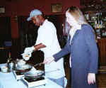 Cafe Creole staff cook shrimp